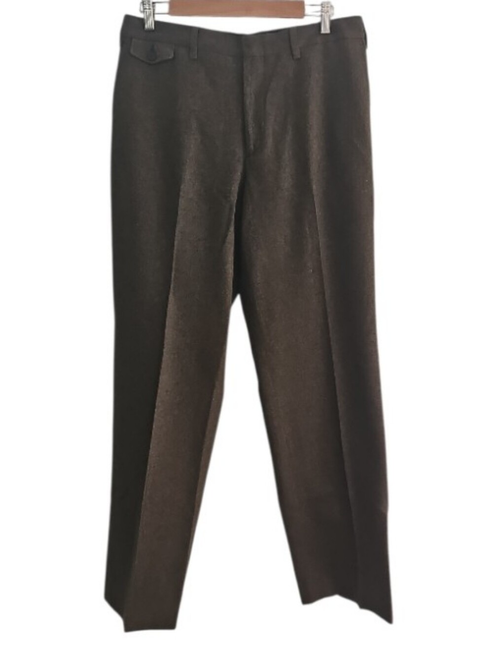 Billy Reid Italy 100% Wool Dress Pants Men 36 Brown Luxury Tailored Trousers